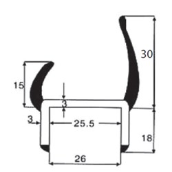 DUROMETER H SEAL 26MM BLACK/GR